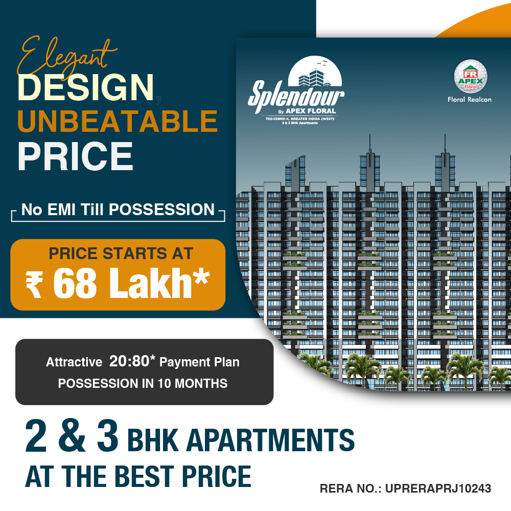 Apex Splendour offering 2bhk & 3bhk luxury apartments,Greater Noida west,Real Estate,For Sale : House & Apartment
